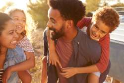 Happy family enjoying each other's company