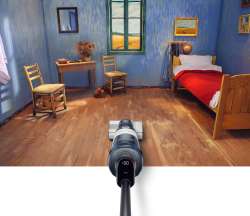 Vacuuming bedroom