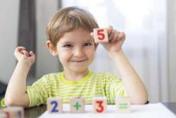 Child doing math