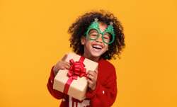 Laughing child at the holidays