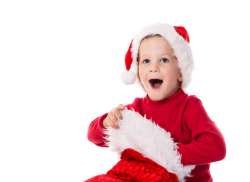 Little kid with a stocking