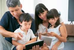family on tablets
