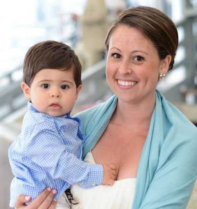 Happy mom and baby boy