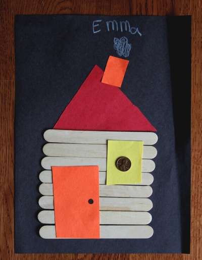 Abe Lincoln Log Cabin Craft