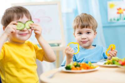 Kids Playing with Vegetables