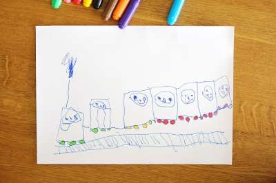 Child's Drawing of Train