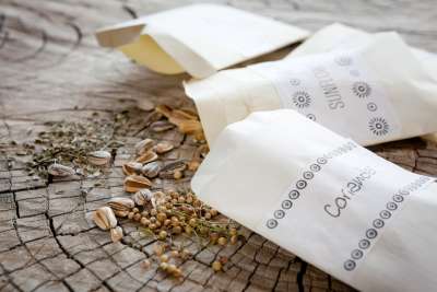 seed packets for a garden plan