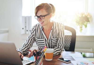 woman working from home