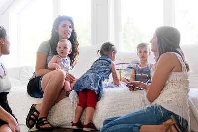 mothers and babies hanging out