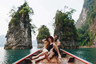 couple on a kids free vacation