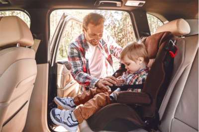 dad and traveling toddler