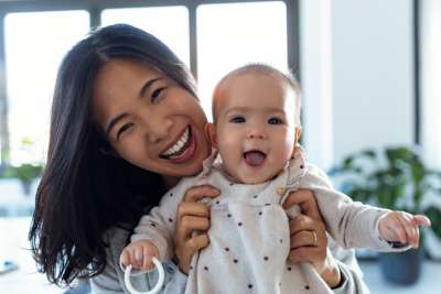 Asian parent and child