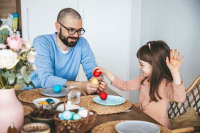 Girl with her father