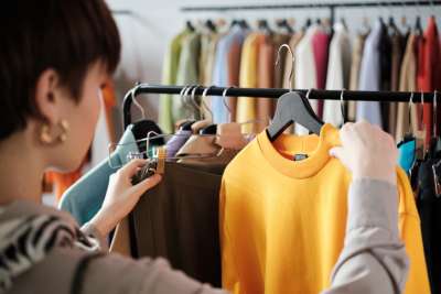 Girl looking at clothes