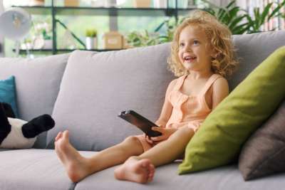 Kid watching TV