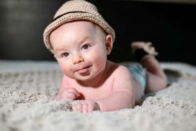 Baby wearing a hat