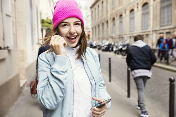 Happy and confident tween girl