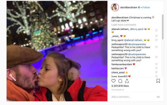 david beckham kissing daughter on lips