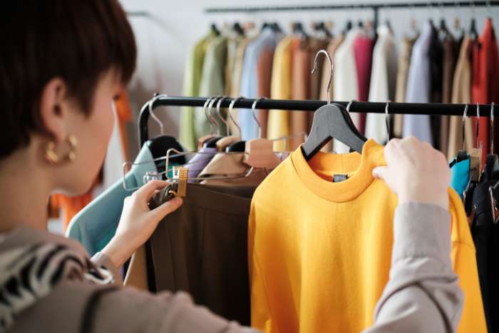 Girl looking at clothes