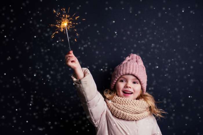 Little kid with a sparkler