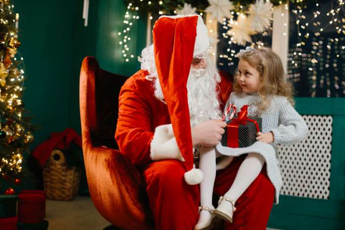 Little girl and Santa