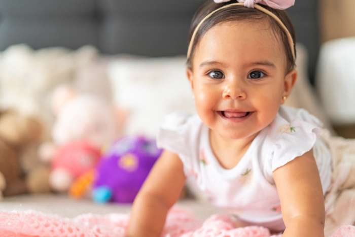 baby girl playing