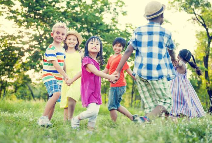 diverse, transgender children playing