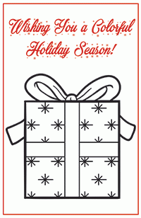 Printable holiday card kids can color