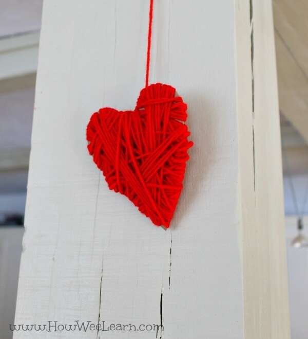 Valentine's Day Yarn Wreath Craft