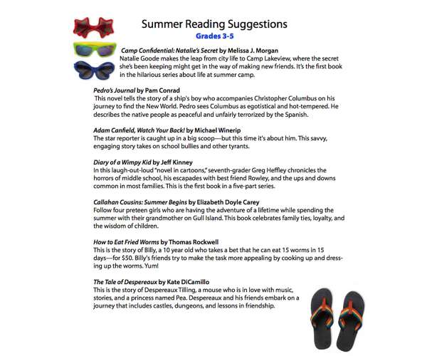 Summer Reading Guide 3-5