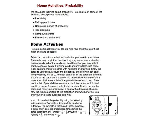 Home Activities: Probability
