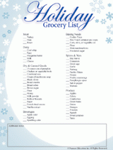 Holiday Grocery List