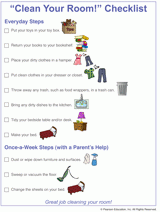 Printable "Clean Your Room" Checklist for Kids