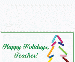 Happy Holidays, Teacher printable card
