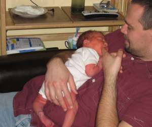 Pregnancy from a dad's point of view - dad with newborn
