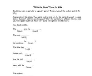 "Fill in the Blank" Verse for Kids