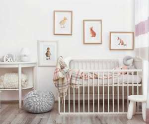 Modern interior of child's room with animal pictures