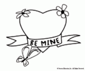 "Be Mine" Printable Valentine Cut and Color