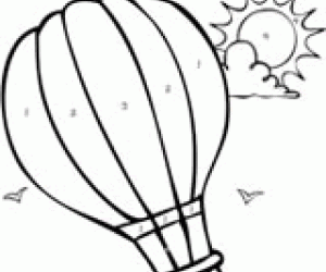 Hot Air Balloon Color by Number