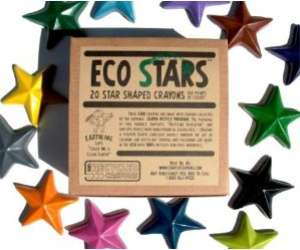 green christmas gift, recycled crayons star shaped