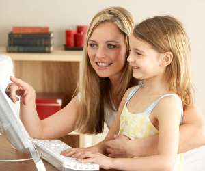 Tips for Learning Outside of School, Mom and girl search the internet together as learning activity